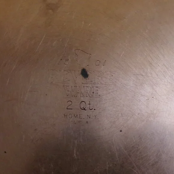 REVERE WARE Vintage 2 Qt Stainless Saucepan Copper Bottom, Rome NY, USA - Picture 12 of 13
